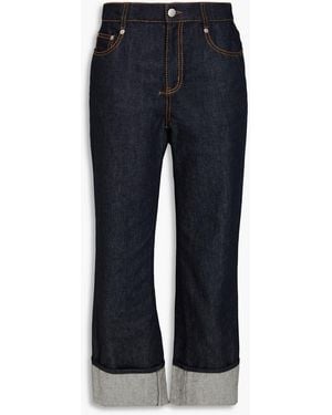 McQueen High-Rise Straight-Leg Jeans - Blue