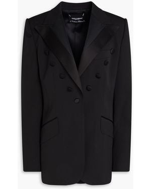 Dolce & Gabbana Blazer aus twill aus einer wollmischung mit verzierung - Schwarz