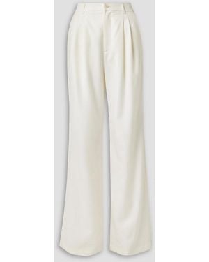 Nili Lotan Flavie Pleated Wool-twill Wide-leg Trousers - White