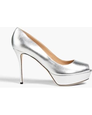 Sergio Rossi Leather Platform Court Shoes - White