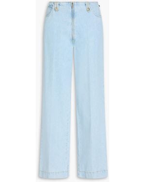 Sandro High-Rise Straight-Leg Jeans - Blue