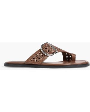 3.1 Phillip Lim Z-Strap Macramé Leather Sandals - Brown