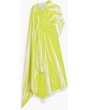 ROKSANDA Pascale Cape-effect Printed Taffeta Midi Dress - Yellow