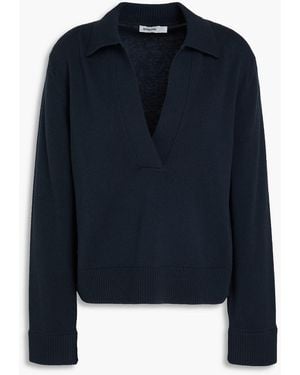 Jonathan Simkhai Cotton And Cashmere-Blend Polo Jumper - Blue