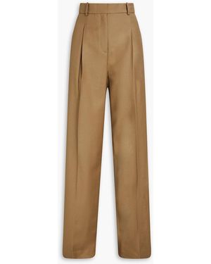 Theory Plissierte hose mit weitem bein aus wolle - Natur