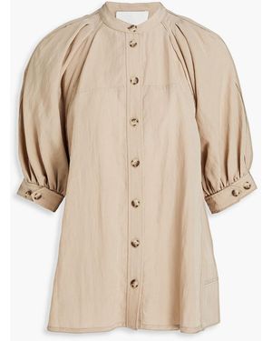 3.1 Phillip Lim Pleated Tencel-Blend Top - Natural