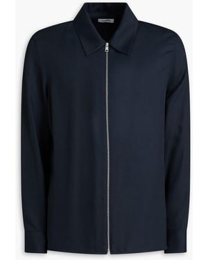 Sandro Lyocell-Blend Crepe Shirt - Blue