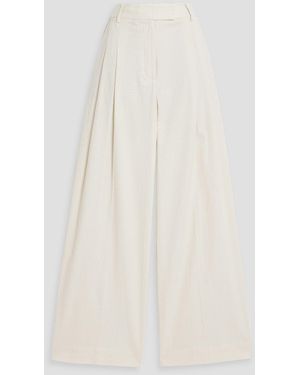 By Malene Birger Cymbaria Cotton-Blend Seersucker Wide-Leg Trousers - Natural
