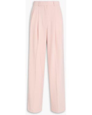 Theory Pleated Crepe Wide-Leg Pants - Pink
