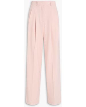 Theory Pleated Crepe Wide-Leg Trousers - Pink