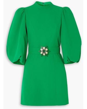 Andrew Gn Minikleid aus crêpe mit gürtel und verzierung - Grün
