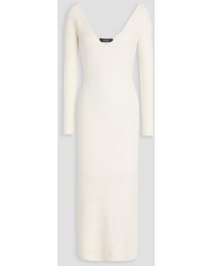 arch4 Bridgewater Ribbed Cashmere Midi Dress - White