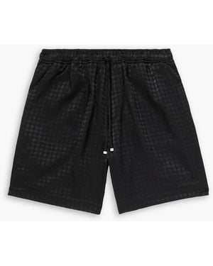 Amiri Straight-Leg Jacquard Drawstring Shorts - Black