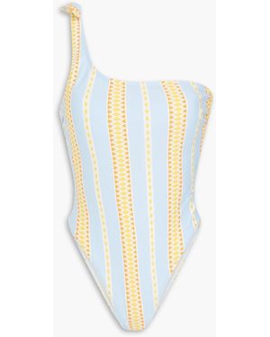 lemlem Jemari asymmetrischer badeanzug aus stretch-jacquard - Weiß