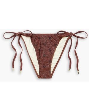 Peony Bikini-höschen aus einer stretch-repreve-mischung mit polka-dots - Braun