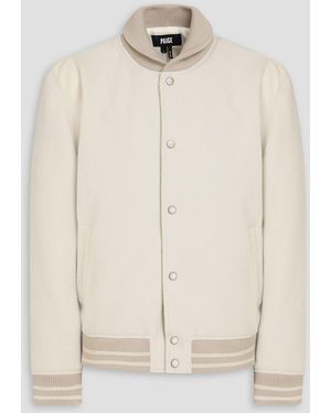 PAIGE Tomlinson Leather-trimmed Felt Bomber Jacket - Natural