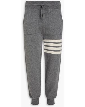Thom Browne Striped Cashmere Joggers - Grey