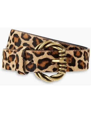 Sandro Leopard-print Calf Hair Belt - Multicolour