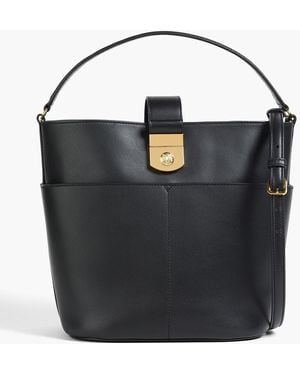 Veronica Beard The Crest Leather Bucket Bag - Black