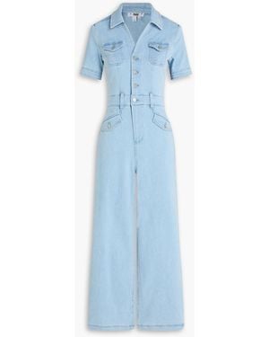 PAIGE Harper Ankle Denim Jumpsuit - Blue
