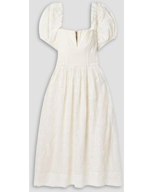 The Great The Primrose Broderie Anglaise Cotton Midi Dress - White