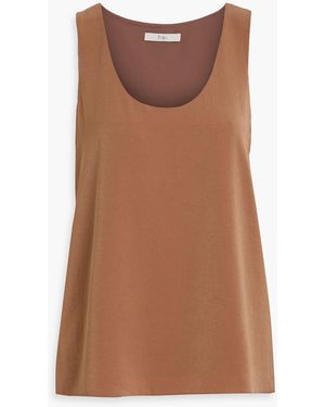 Tibi Crepe De Chine Tank - Brown