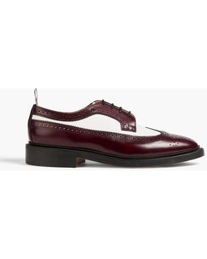 Thom Browne Two-Tone Leather Brogues - Red