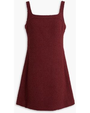 Theory Cotton-blend Bouclé-tweed Mini Dress - Red