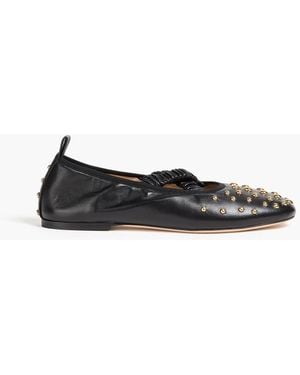 Wandler June Studded Leather Ballet Flats - Black