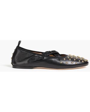 Wandler June Studded Leather Ballet Flats - Black