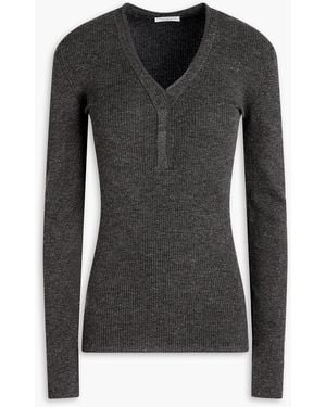 Brunello Cucinelli Pullover aus rippstrick mit metallic-effekt und zierperlen - Schwarz