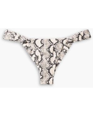 ViX Mia tief sitzendes bikini-höschen mit schlangenprint und knotendetail - Weiß