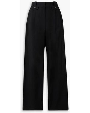 D'Estree Charlotte Woven Wide-leg Trousers - Black