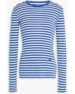 Tory Sport Striped Cotton-jersey Top - Blue