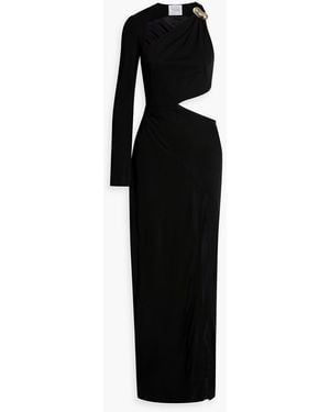 Galvan London Alicja One-sleeve Embellished Cutout Jersey Gown - Black