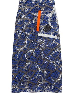 Christopher Kane Sequined Lace And Mesh Skirt - Blue