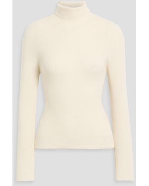 The Elder Statesman Delicash Ribbed Cashmere And Silk-Blend Turtleneck Sweater - Natural
