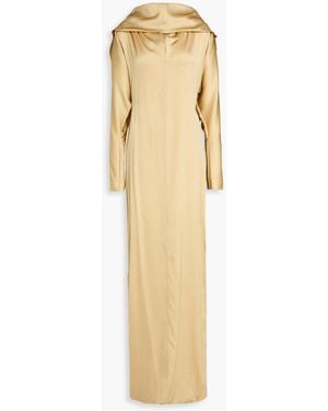 TOVE Imre Draped Stretch-Silk Maxi Dress - Natural