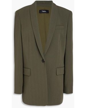 Theory Textured-crepe Blazer - Green