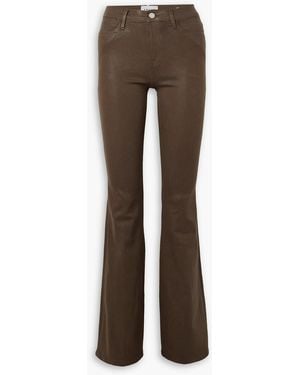 FRAME Le high flare jeans mit beschichtung - Braun
