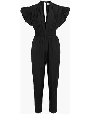 IRO Ruffled Cotton-poplin Jumpsuit - Black