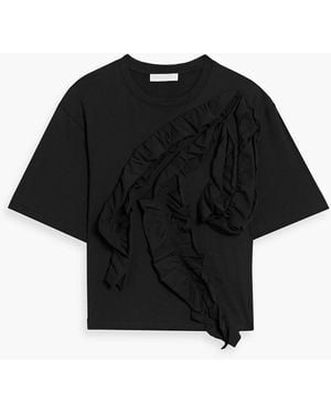 Ulla Johnson Aris Ruffled Cotton-Jersey Top - Black