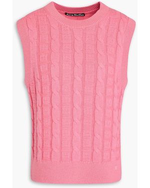 Acne Studios Cable-knit Cotton-blend Vest - Pink