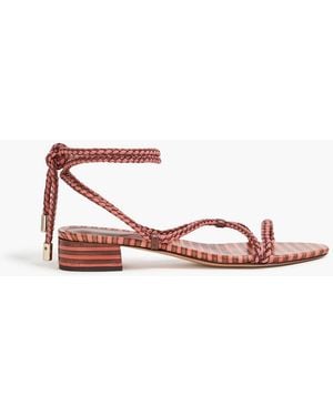 Alexandre Birman Donna 30 Woven Leather And Suede Sandals - Pink