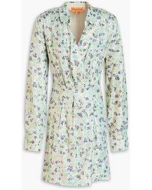Stine Goya Cille Sequined Printed Jersey Mini Dress - Blue