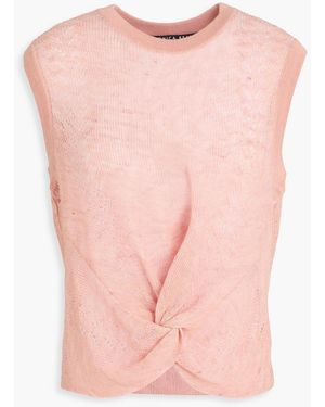 Veronica Beard Kellen Twisted Linen-blend Vest - Pink