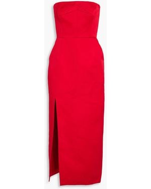 Emilia Wickstead Strapless Satin Midi Dress - Red
