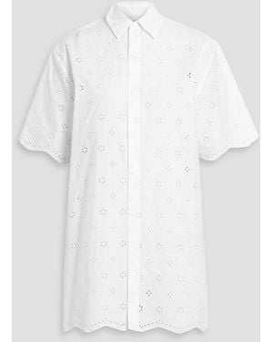 Matteau Broderie Anglaise Cotton Mini Shirt Dress - White