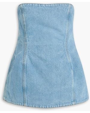 Magda Butrym Strapless Denim Top - Blue