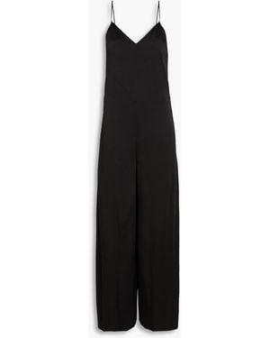 Rosetta Getty Satin-crepe Wide-leg Jumpsuit - Black